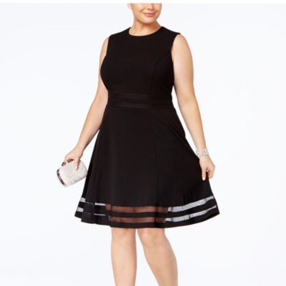 Black Calvin Klein sleeveless dress in 16W